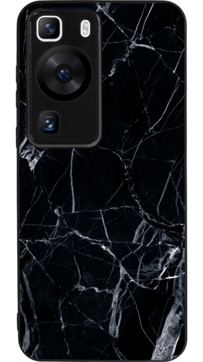 Coque Huawei P60 - Silicone rigide noir Marble Black 01