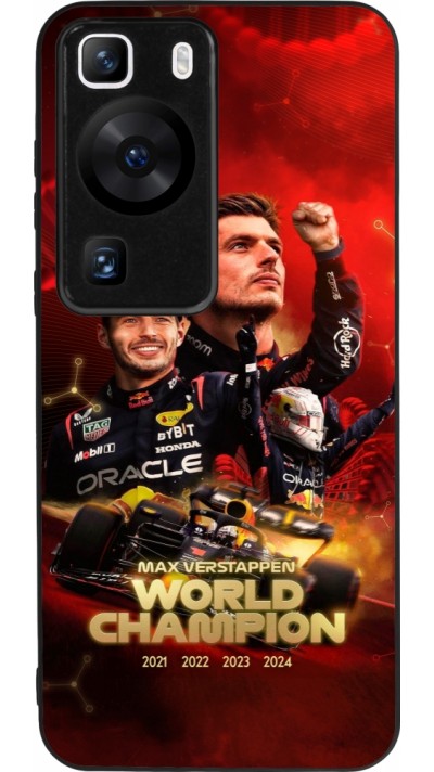 Coque Huawei P60 - Silicone rigide noir Max Verstappen Champion 2023