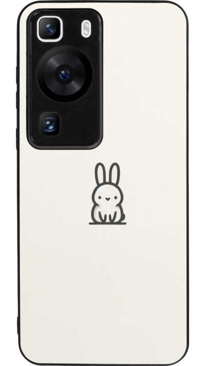 Coque Huawei P60 - Silicone rigide noir Minimal bunny cutie