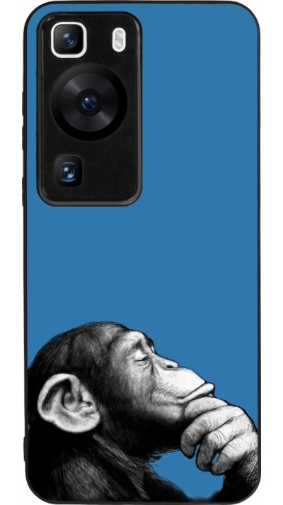 Coque Huawei P60 - Silicone rigide noir Monkey Pop Art