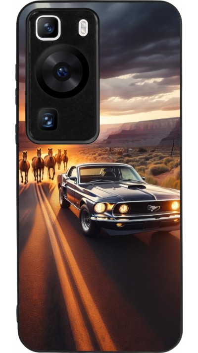 Coque Huawei P60 - Silicone rigide noir Mustang 69 Grand Canyon