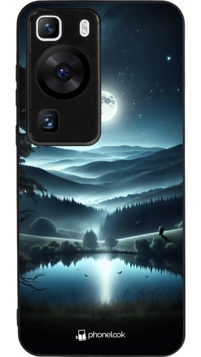 Coque Huawei P60 - Silicone rigide noir Night Sky View