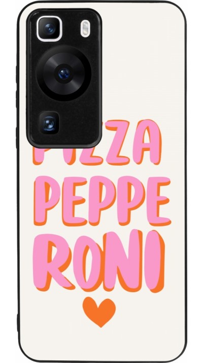 Coque Huawei P60 - Silicone rigide noir Pizza pepperoni 2026
