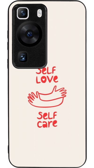 Coque Huawei P60 - Silicone rigide noir Saint Valentines Day 26 Self love self care