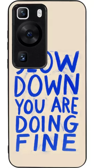 Coque Huawei P60 - Silicone rigide noir Slow down 2026