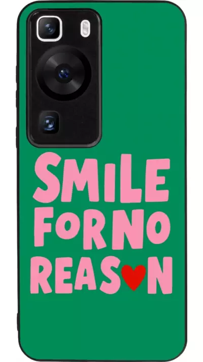 Coque Huawei P60 - Silicone rigide noir Smile for no reason 2026