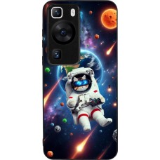 Huawei P60 Case Hülle - Silikon schwarz VR SpaceCat Odyssee
