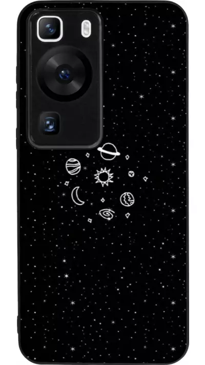 Coque Huawei P60 - Silicone rigide noir Space Doodle