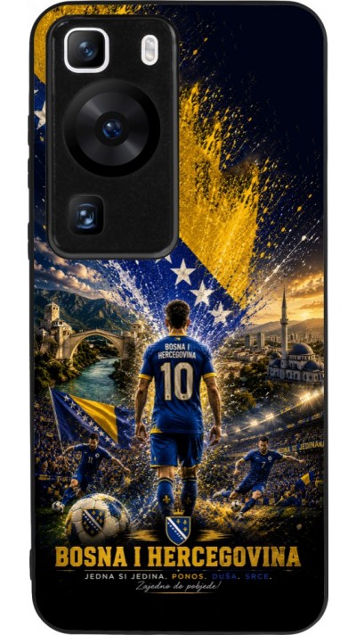 Coque Huawei P60 - Silicone rigide noir Football Bosnie-Herzégovine splash 2026