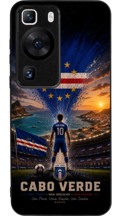 Coque Huawei P60 - Silicone rigide noir Football Cap-Vert splash 2026