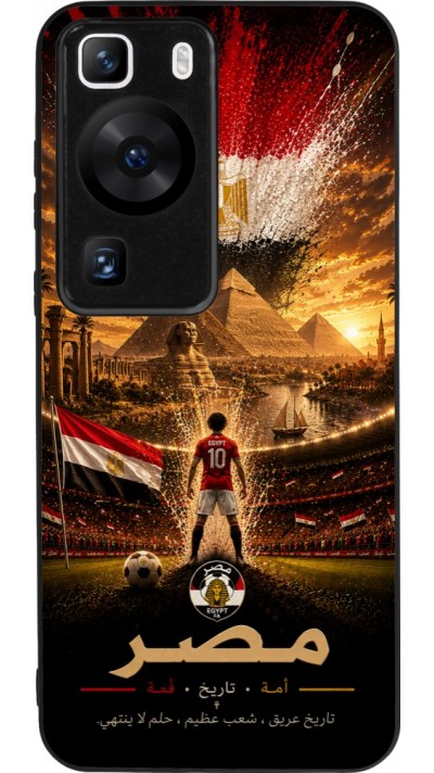 Coque Huawei P60 - Silicone rigide noir Football Égypte splash 2026