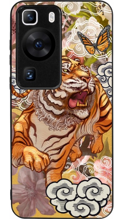 Coque Huawei P60 - Silicone rigide noir Spring 23 japanese tiger