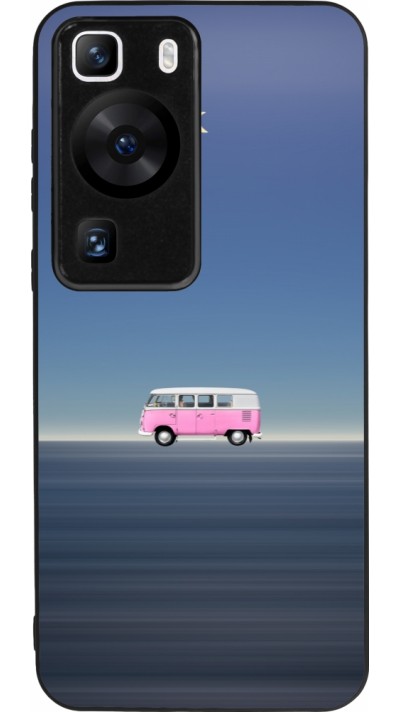Coque Huawei P60 - Silicone rigide noir Spring 23 pink bus