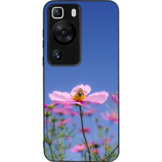 Coque Huawei P60 - Silicone rigide noir Bee on a flower Spring 2026
