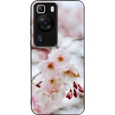 Coque Huawei P60 - Silicone rigide noir Cherry tree Spring 2026