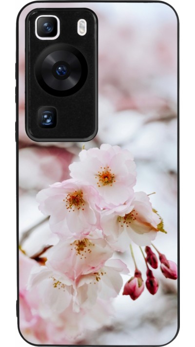 Huawei P60 Case Hülle - Silikon schwarz Cherry tree Spring 2026