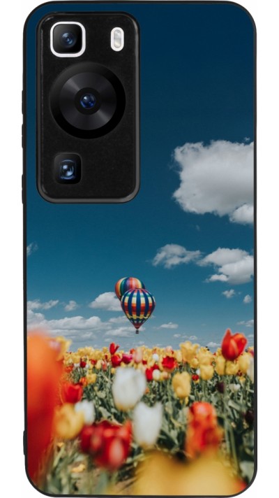 Huawei P60 Case Hülle - Silikon schwarz Hot air balloon Spring 2026