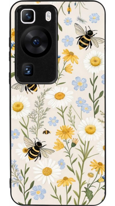 Huawei P60 Case Hülle - Silikon schwarz Pattern bees Spring 2026