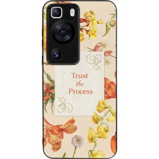 Huawei P60 Case Hülle - Silikon schwarz Trust the process Spring 2026
