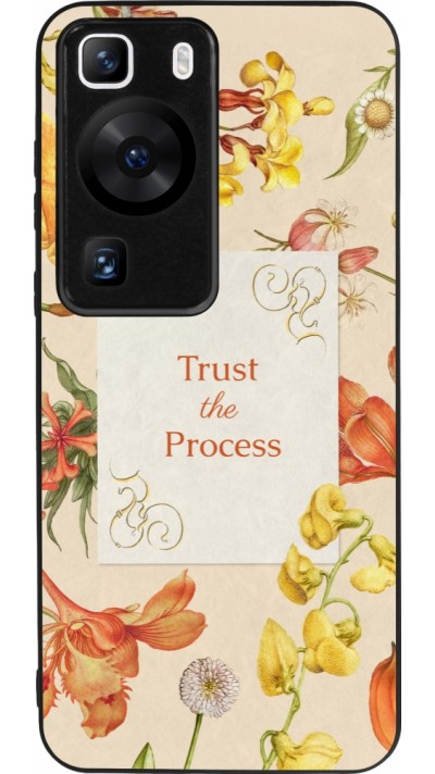 Huawei P60 Case Hülle - Silikon schwarz Trust the process Spring 2026