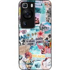 Coque Huawei P60 - Silicone rigide noir Summer 20 collage