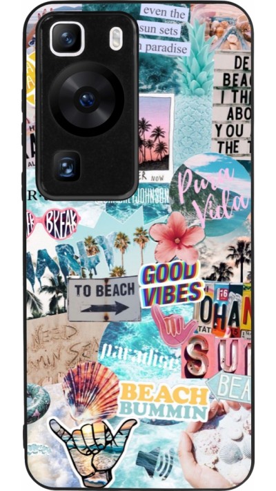 Coque Huawei P60 - Silicone rigide noir Summer 20 collage