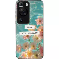 Coque Huawei P60 - Silicone rigide noir Summer 2025 Grow with the flow