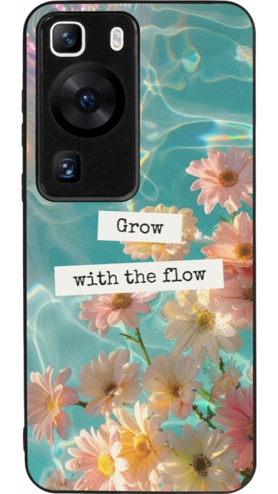 Coque Huawei P60 - Silicone rigide noir Summer 2025 Grow with the flow