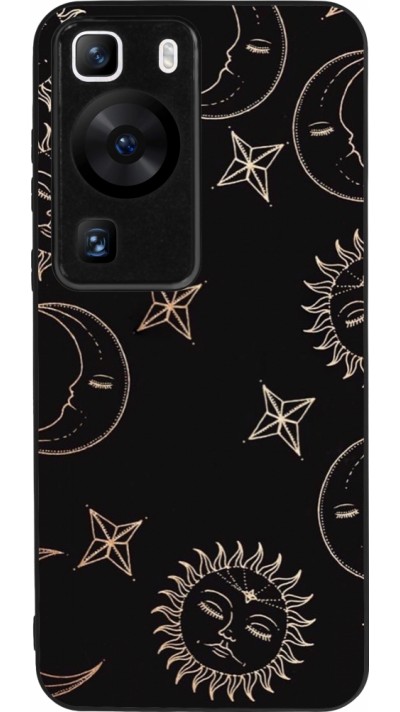 Coque Huawei P60 - Silicone rigide noir Suns and Moons