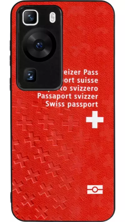 Coque Huawei P60 - Silicone rigide noir Swiss Passport