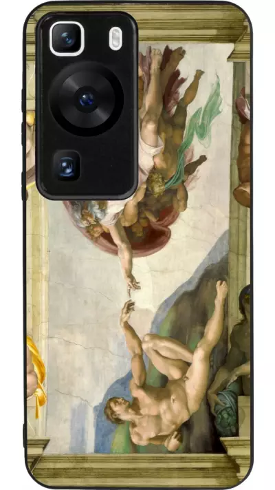 Coque Huawei P60 - Silicone rigide noir Tableau art - La Création d’Adam - Michel-Ange