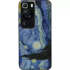 Coque Huawei P60 - Silicone rigide noir Tableau art - La Nuit étoilée - Van Gogh
