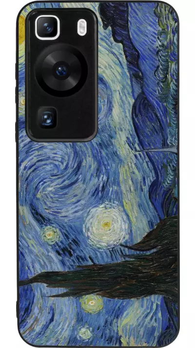 Coque Huawei P60 - Silicone rigide noir Tableau art - La Nuit étoilée - Van Gogh