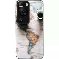 Coque Huawei P60 - Silicone rigide noir Travel 01