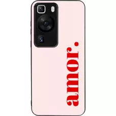 Coque Huawei P60 - Silicone rigide noir Valentine 2024 amor