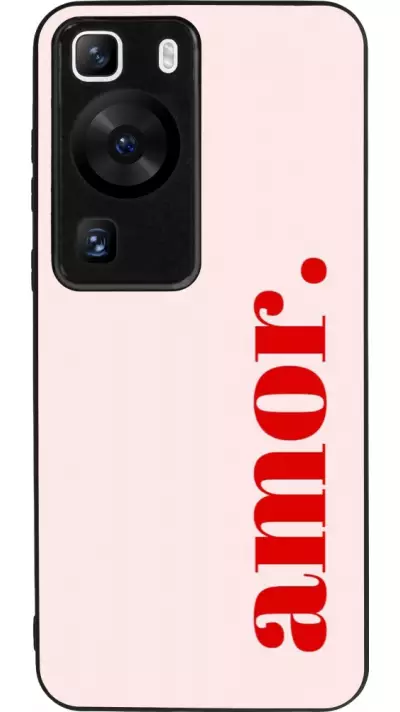 Coque Huawei P60 - Silicone rigide noir Valentine 2024 amor