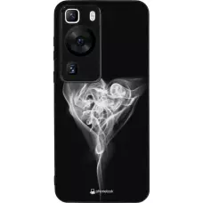 Coque Huawei P60 - Silicone rigide noir Valentine 2022 Black Smoke