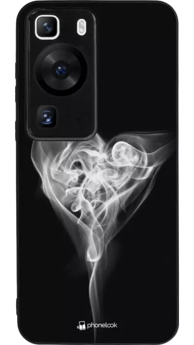 Coque Huawei P60 - Silicone rigide noir Valentine 2022 Black Smoke