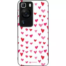 Coque Huawei P60 - Silicone rigide noir Valentine 2022 Many pink hearts
