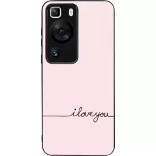 Coque Huawei P60 - Silicone rigide noir Valentine 2023 i love you writing