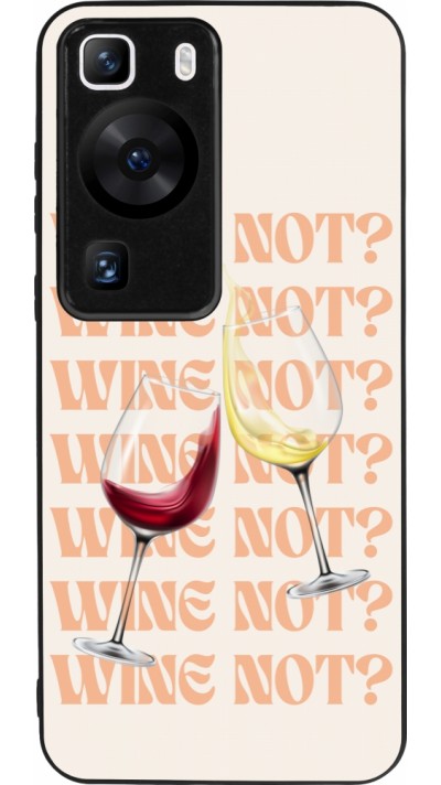 Huawei P60 Case Hülle - Silikon schwarz Wine not