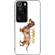 Coque Huawei P60 - Silicone rigide noir Wine Teckel