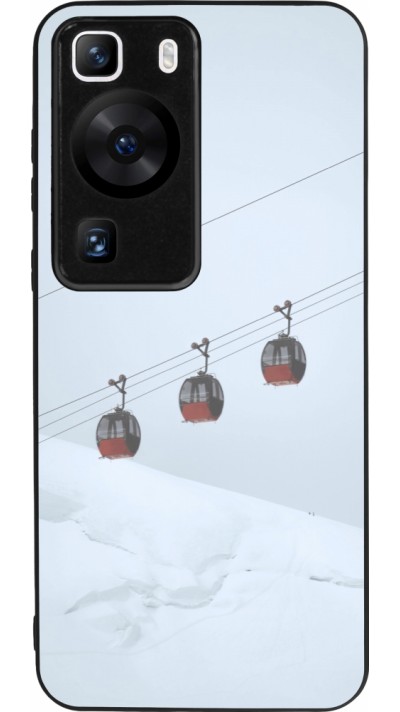 Huawei P60 Case Hülle - Silikon schwarz Winter 22 ski lift