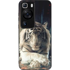 Huawei P60 Case Hülle - Silikon schwarz Zen Tiger