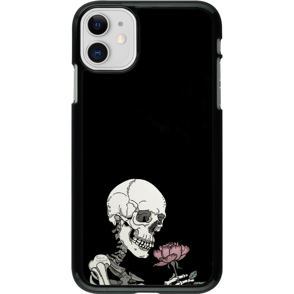 iPhone 11 Case Hülle - Halloween 2023 rose and skeleton