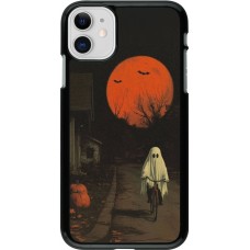 Coque iPhone 11 - Halloween 2025 Ghost on a bicycle