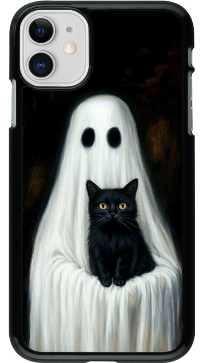 Coque iPhone 11 - Halloween 2025 Ghost with black cat