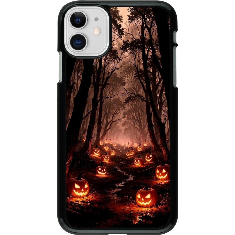 Coque iPhone 11 - Halloween 2025 Road of Terrifying Pumpkins