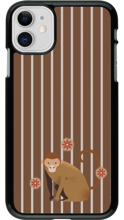 iPhone 11 Case Hülle - Monkey with stripes
