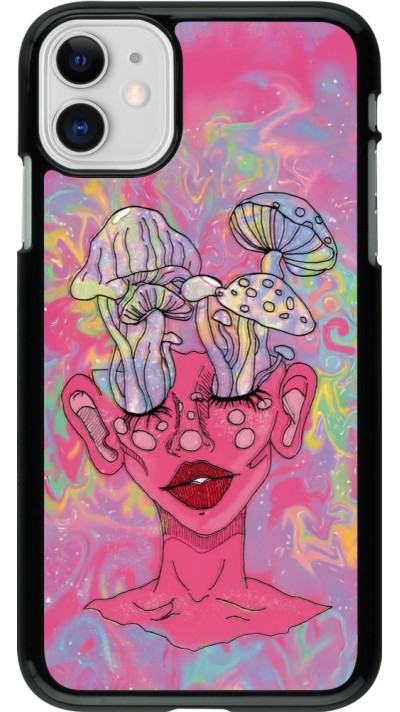iPhone 11 Case Hülle - Psychedelic pink mushroom